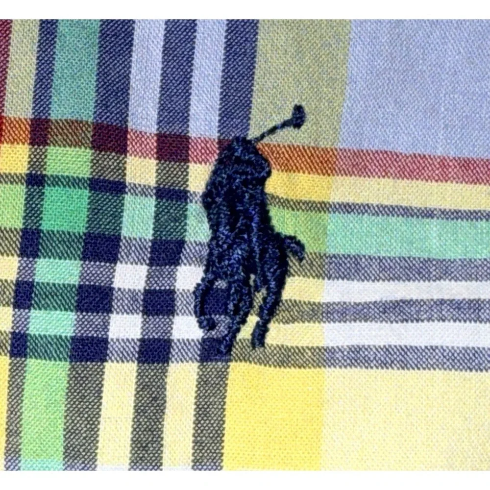 Ralph Lauren Infant Boys ShortSleeve Mult Plaid Shirt-Sz 18 M-Button Down Collar
